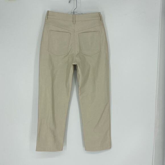 Avec Les Filles Barrel Fit Faux Leather Crop Pants Small - Picture 5 of 9